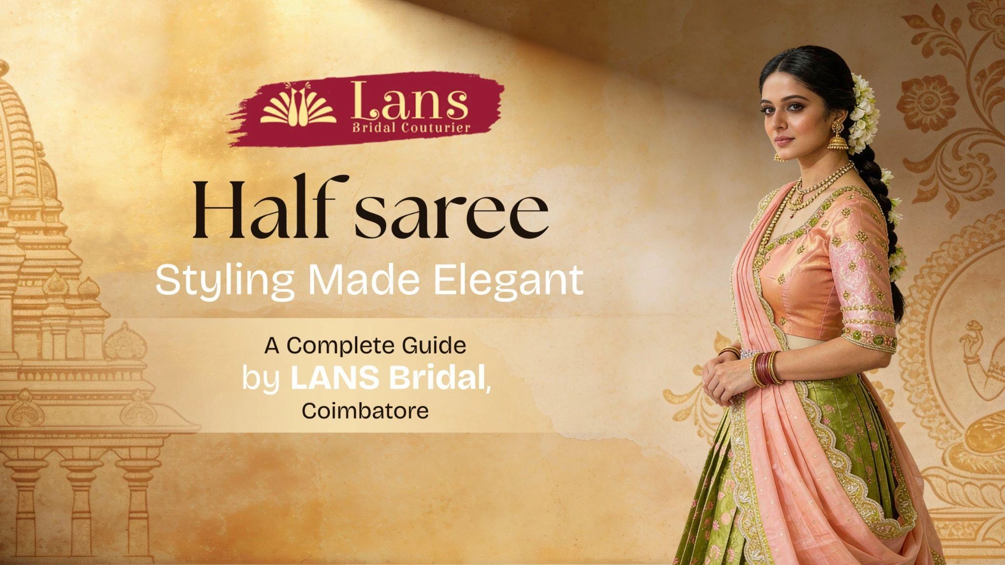 Traditional halfsaree styling for festive occasions